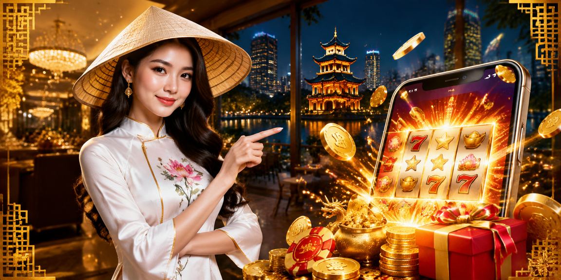 Người chơi Hà Nội trải nghiệm game slot trực tuyến bên cạnh nón lá truyền thống
